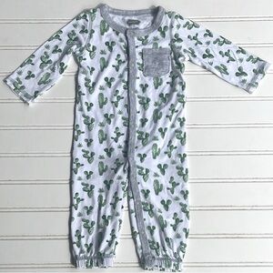 MUD PIE VGUC Bamboo Cactus Footless Snap Enclosure Pajamas